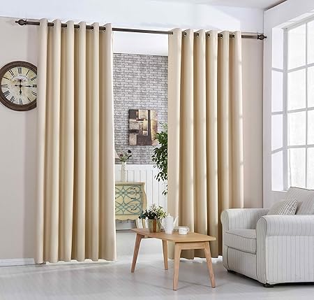 66 X 54 Cream Blackout Curtains Upgraded Luxury Thermal
