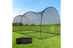 DOUBLERIVER Baseball Batting Cage,Backyard Batting Cage Net, Portable Batting Cage with Frame,Softball Batting Cage,Batting Cage Nets for Pitching Training 22X12X10FT