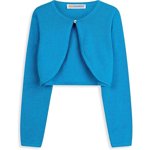 Knitted Shrug Cobalt Blue Shrug 10-12 Girls' Open-Front Bolero