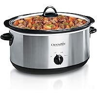 Crock-Pot 7 Quart Oval Manual Slow Cooker, Stainless Steel (SCV700-S-BR)
