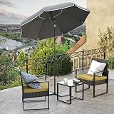 SONGMICS 2 m Parasol Beach Umbrella UPF 50+ Grey GPU065G01 view 2