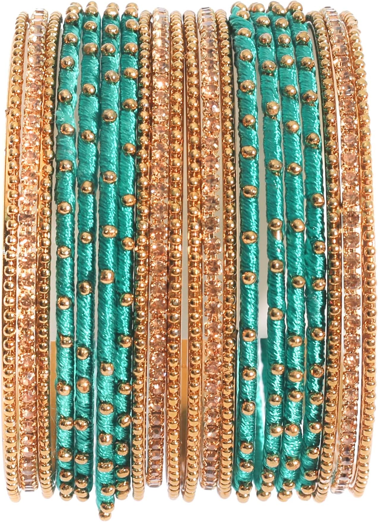 Swara Creations Fabric and Bangle Set for Women & Girls (Set of 20)