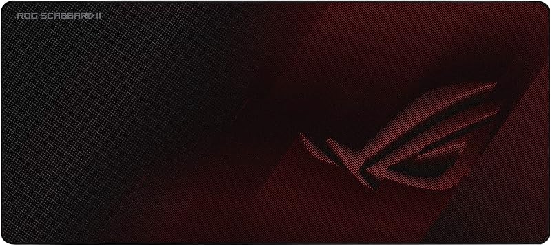 ROG Scabbard II - Tapis de Souris Gamer Grand Format avec revêtement Protecteur(hydrophobe, oléophobe, Anti-poussière), Bords Anti-effilochements Cousus à Plat, Base en Caoutchouc Anti-dérapante