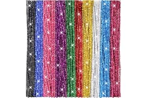 TOAOB THE ONE AND ONLY BABY TOAOB 400pcs Glitter Pipe Cleaners 10 Colors Metallic Pipe Cleaners Craft Supplies 6mm x 12 Inch Chenille Stems Pipe Cleaners for Art DIY Crafts Decorations