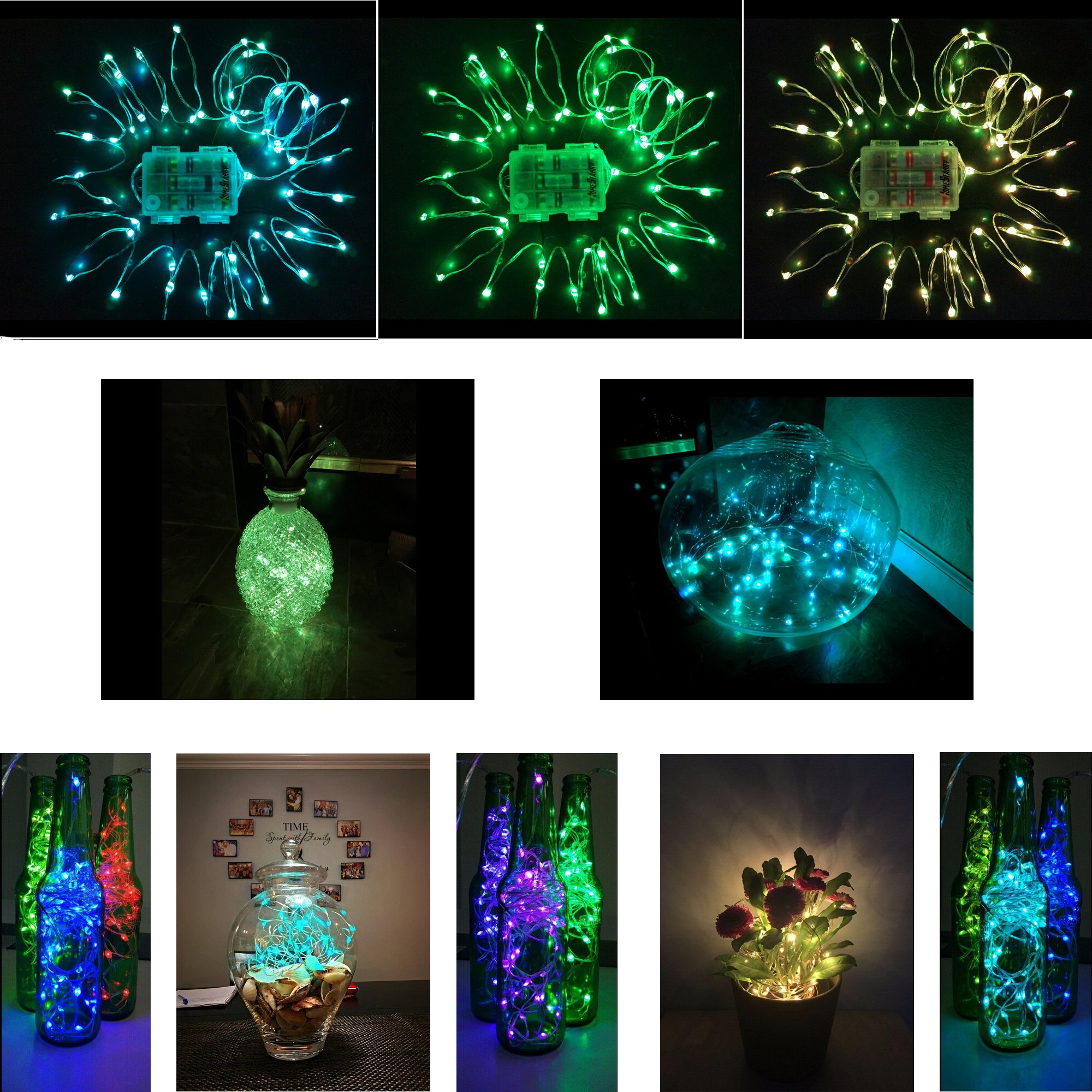 YKSH Indoor & Outdoor Led String Lights, Battery Powered Led Fairy String Lights with Remote and Timer Waterproof Multi Color Changing Light for Patio Parties Wedding Decoration Christmas Tree