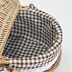 Wicker Picnic Basket with Lid and Handle Sturdy