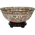 Red Lantern Oriental Furniture 14" Rose Medallion Porcelain Bowl, Large, Multicolor