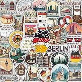 100Pcs Germany Stickers Small for Luggage, Water Bottle - Germany Party Supplies- German Stickers - Gift for Women & Men