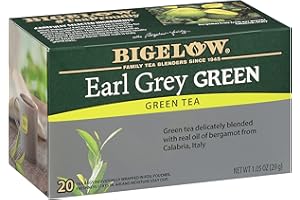 Bigelow Tea Earl Grey Green Caffeinated Bags, 20 Count, Pack of 6