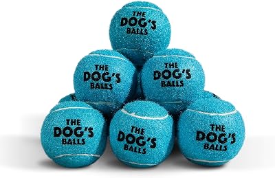 The Dog's Balls Dog Tennis Balls Blue Medium 12 Pack - Non-Abrasive Felt