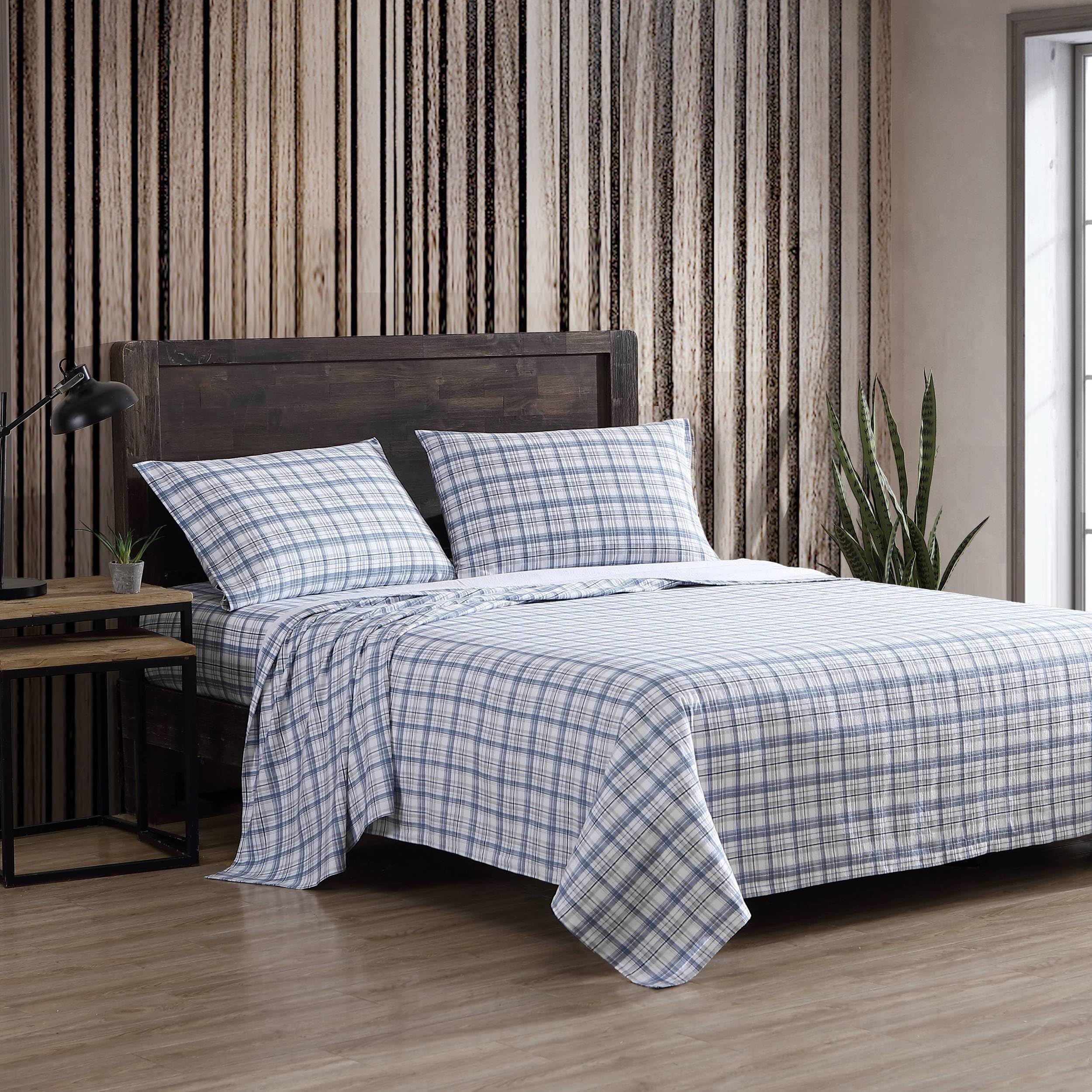 Eddie Bauer - Twin Sheet Set, Warm Breathable Cotton Flannel Bedding with Deep Pockets, Brushed for Extra Softness, Cozy Home Decor, Oeko-Tex Certified (Beacon Hill Ivory, Twin)