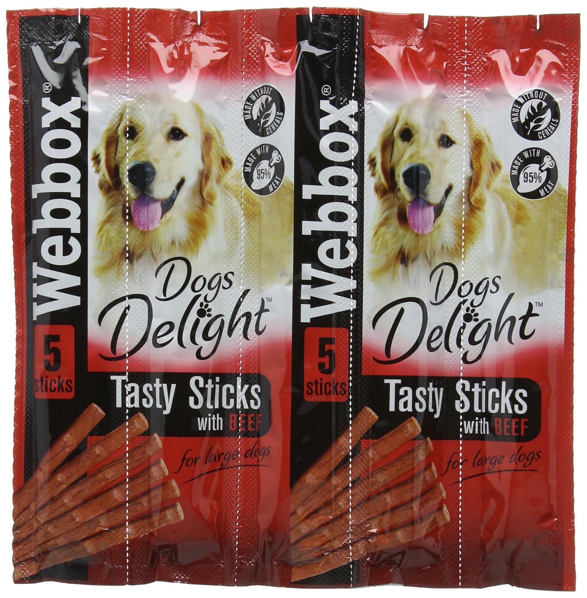 Webbox Dogs Delight Beef Sticks, 55 g, Pack of 18