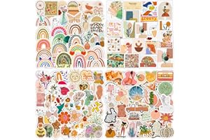 AIRNOGO Bohemian Stickers 200 Pcs Cute Aesthetic Boho Sticker Packs, Prizes for Kids Classroom Reward, Waterproof Vinyl Stickers for Laptop Skateboard Journal Notesbook Computer Phone Cup Guitar Luggage etc