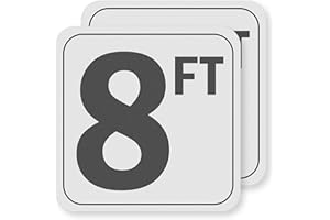 AOOCY 8FT Pool Depth Stickers (2 Pack), Anti-Slip Vinyl Markers - 6x6 Inches, Waterproof, Safety Number Signage for Swimming Pool Decks