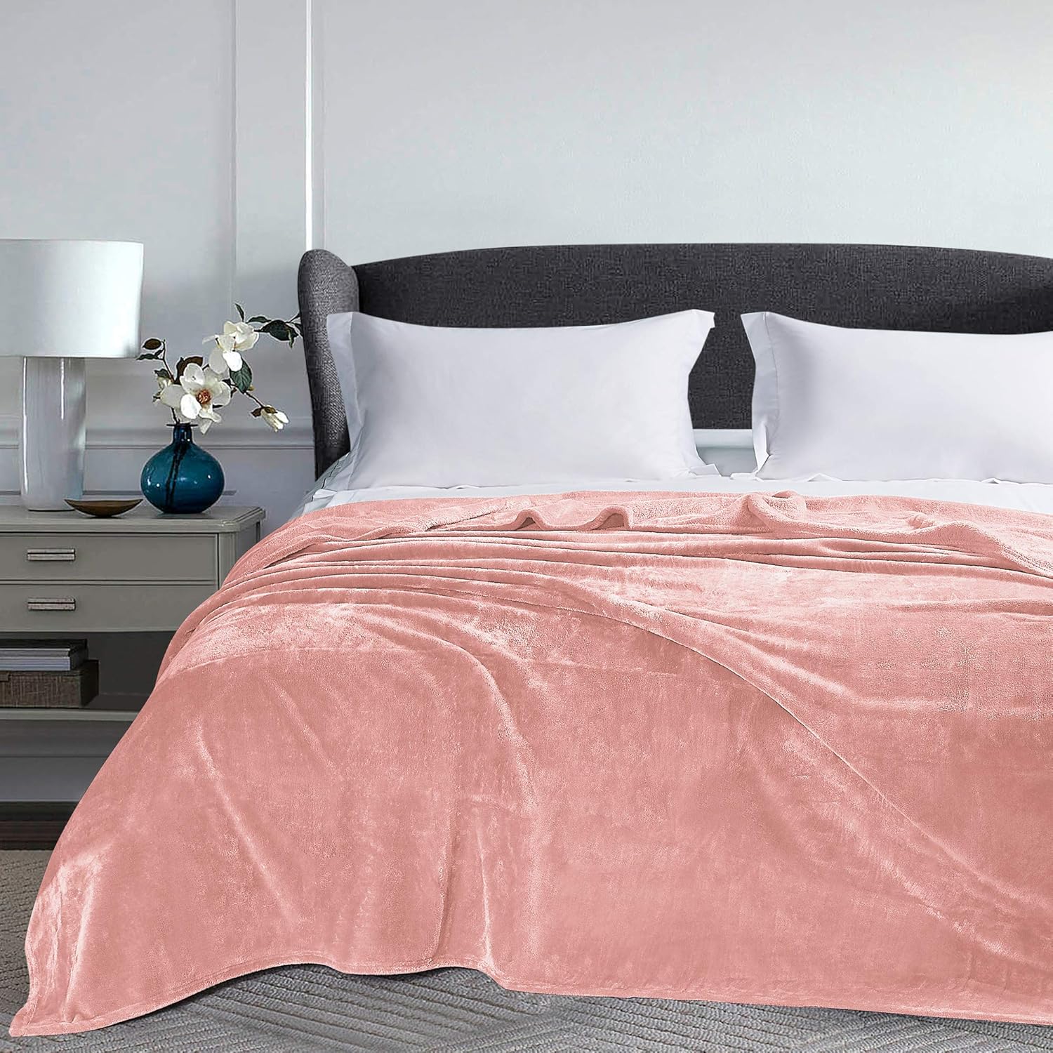 BEDELITE Fleece Blankets Queen Size Pink Throw Blankets for