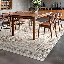 Washable Farmhouse Living Room Rug, 9x12 Area Rugs