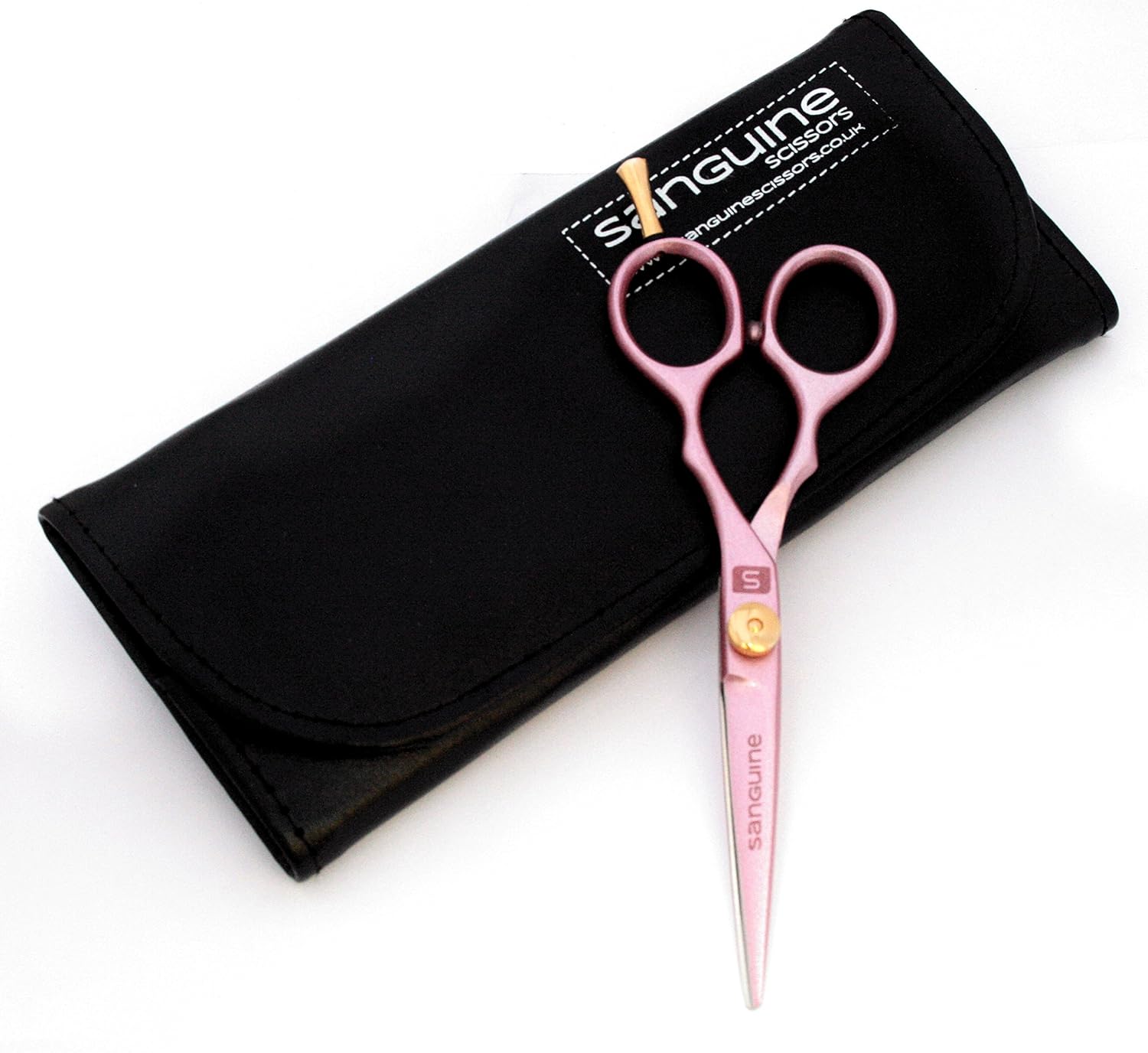 Sanguine Pink Hair Scissors, Hairdressing Scissors for All Types of Hair, Presentation Case - Image 4