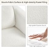 Yaheetech Tub Chair Boucle Armchair with Adjustable Headrest White view 8