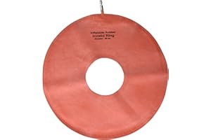 GRAHAM-FIELD Grafco Inflatable Rubber Invalid Ring, 250 Lb Weight Capacity, 16" Diameter Red Relief Cushion Seat, 1821