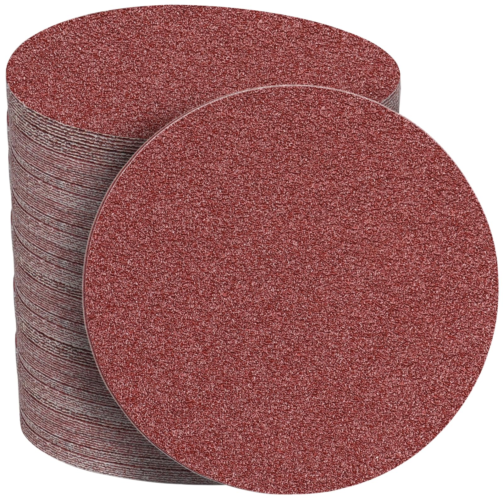 STEBRUAM 40pcs 150mm Sanding Discs,60 Grit No Holes Hook and Loop Backing Pads for 6 inch Random Orbital Sander Pads All Oscillating Tools