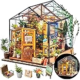 Rolife DIY Miniature House Kit Greenhouse, Tiny Home Kit for Adults to Build, Mini House with Furnitures, Halloween/Christmas