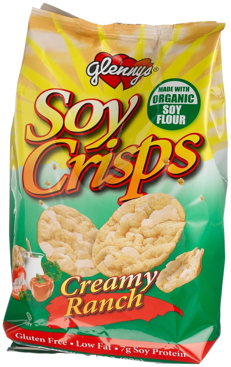 Glenny's Soy Crisps, Organic Creamy Ranch, 3.5Ounce Bags (Pack of 6)
