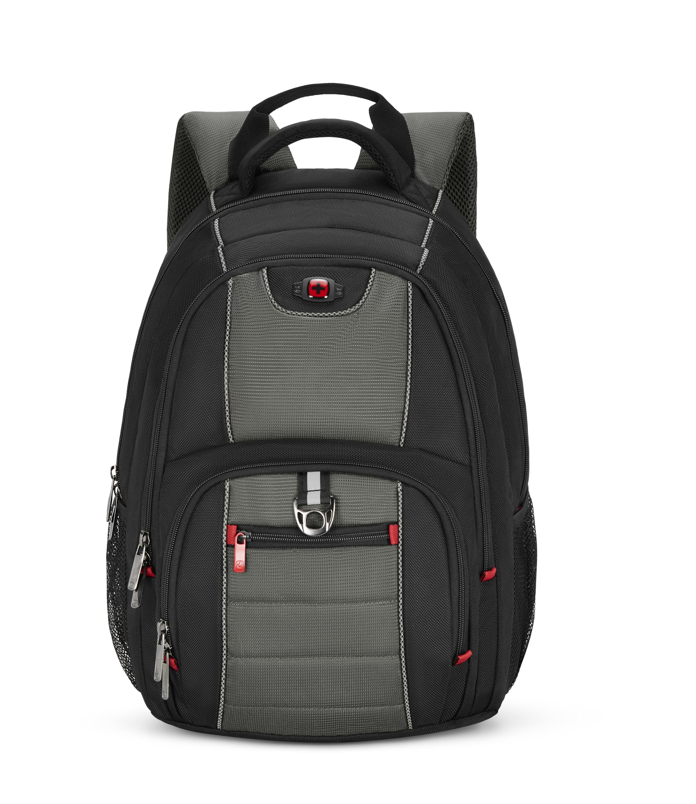 Wenger Pillar 600633, 16 Inch Laptop Backpack, Triple Protect Compartment with Case-Stabilizing Platform, 25 Litre Capacity, Work, School, Travel, Commuting, Black/Grey 25 x 38 x 48 cm