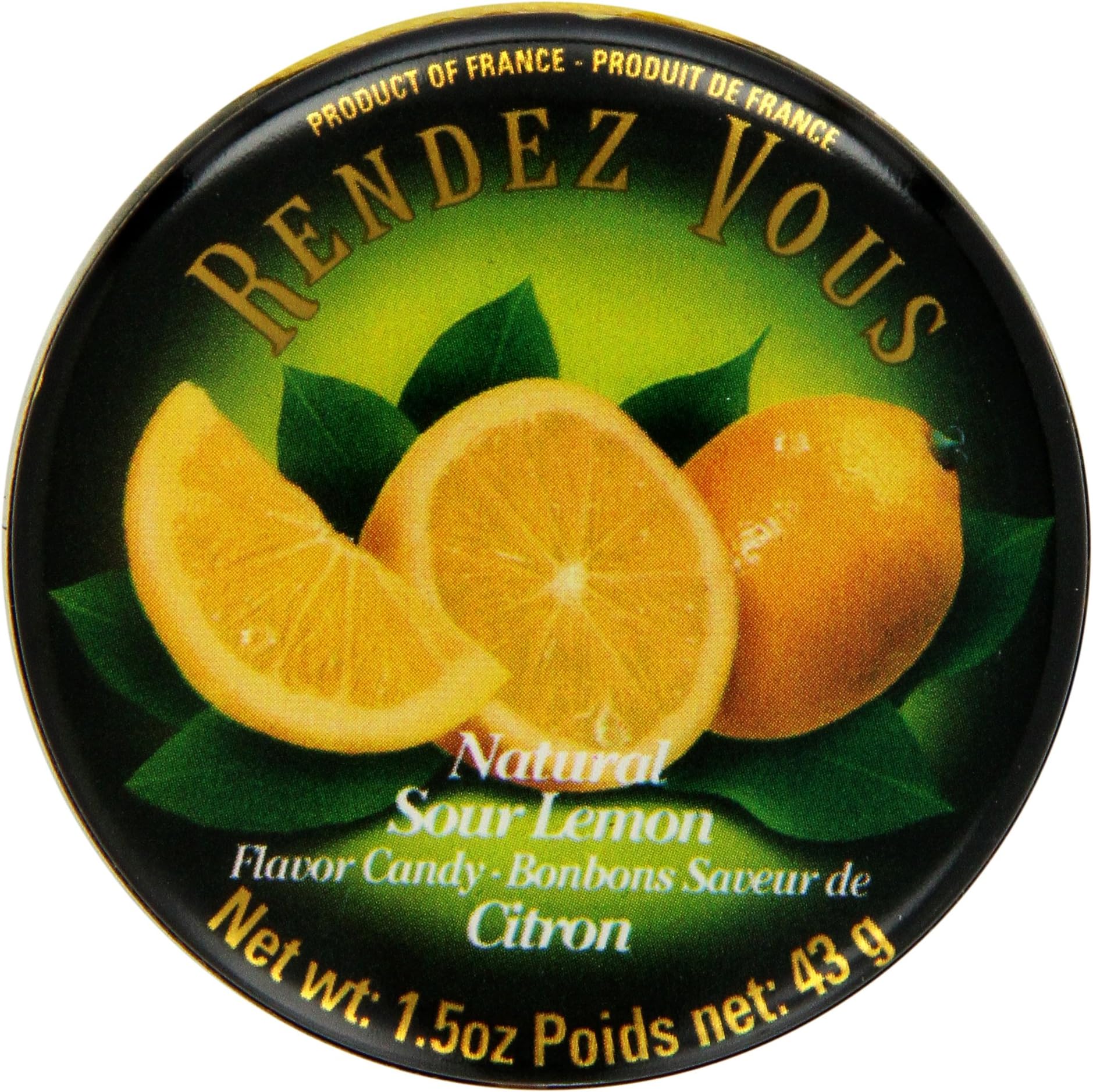 Rendez Vous, French Mini Candies, Sour Lemon, 1.5 oz (Pack of 12)