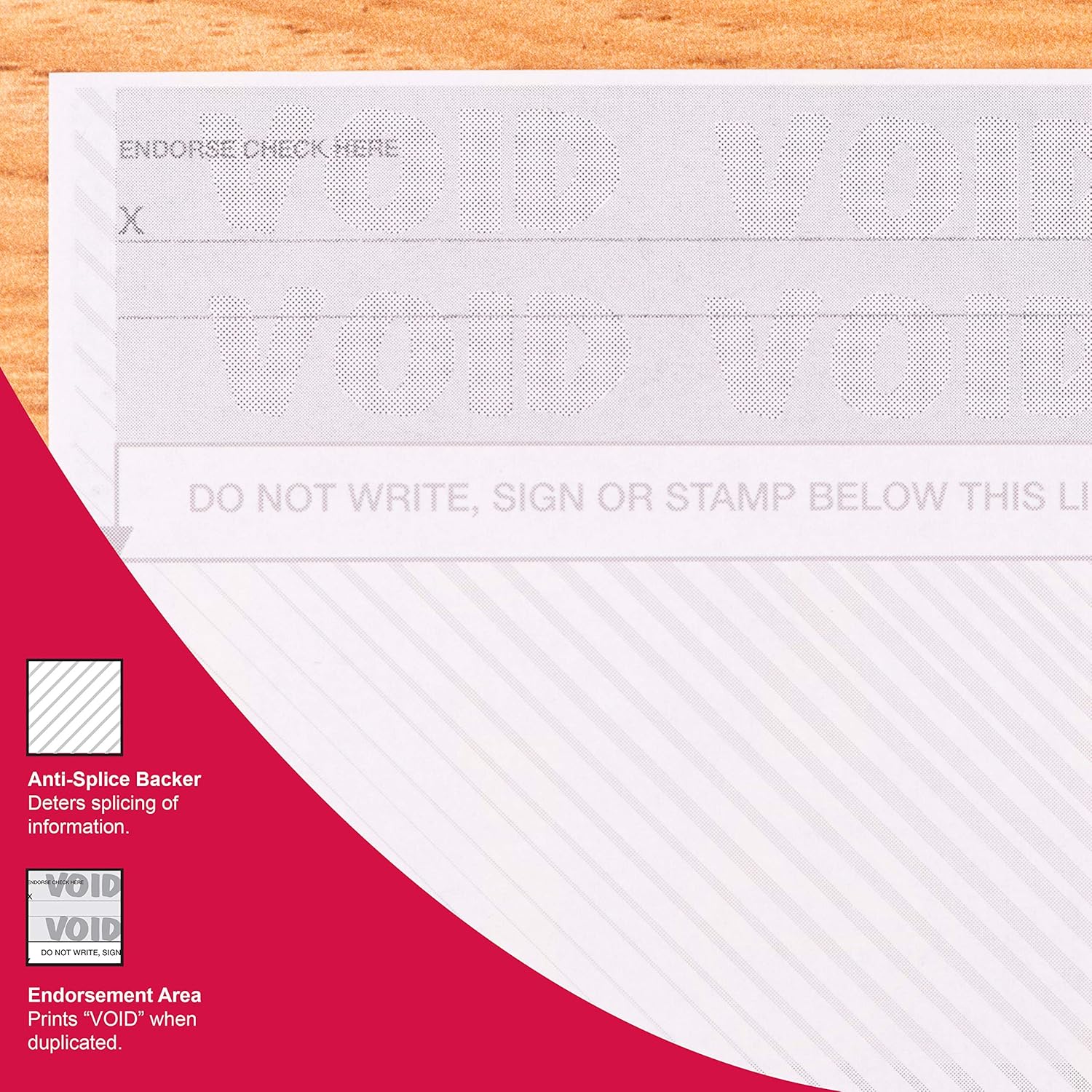 DocuGard Burgundy Marble Bottom Check, 8.5 x 11 Inches, 24 lb, 500 Sheets, 1 Check Per Sheet (04519) : Office Products