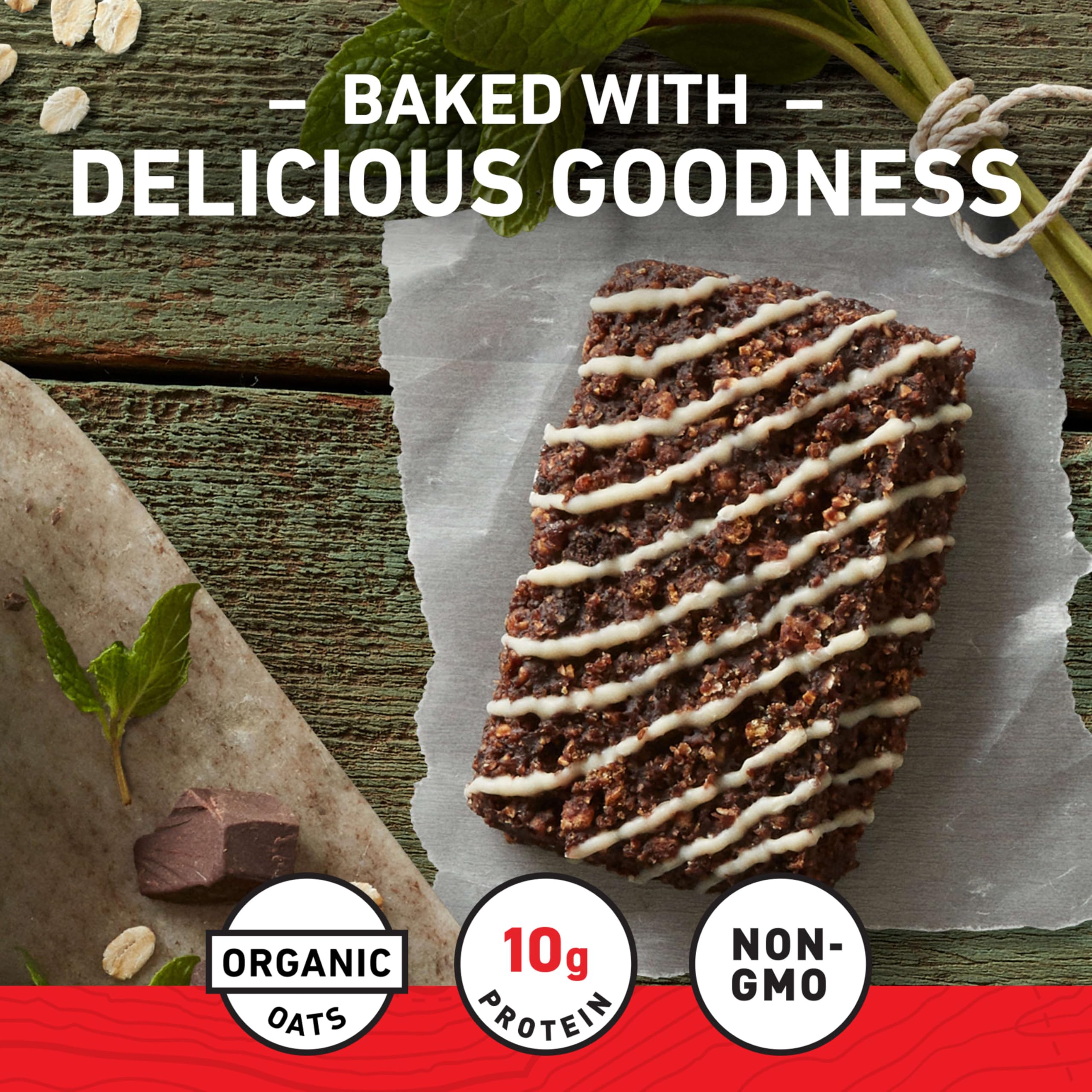 CLIF BAR - Energy Protein Bars - Cool Mint Chocolate with Caffeine - Made with Organic Oats - Energy Bars - Non-GMO - (10 Pack)