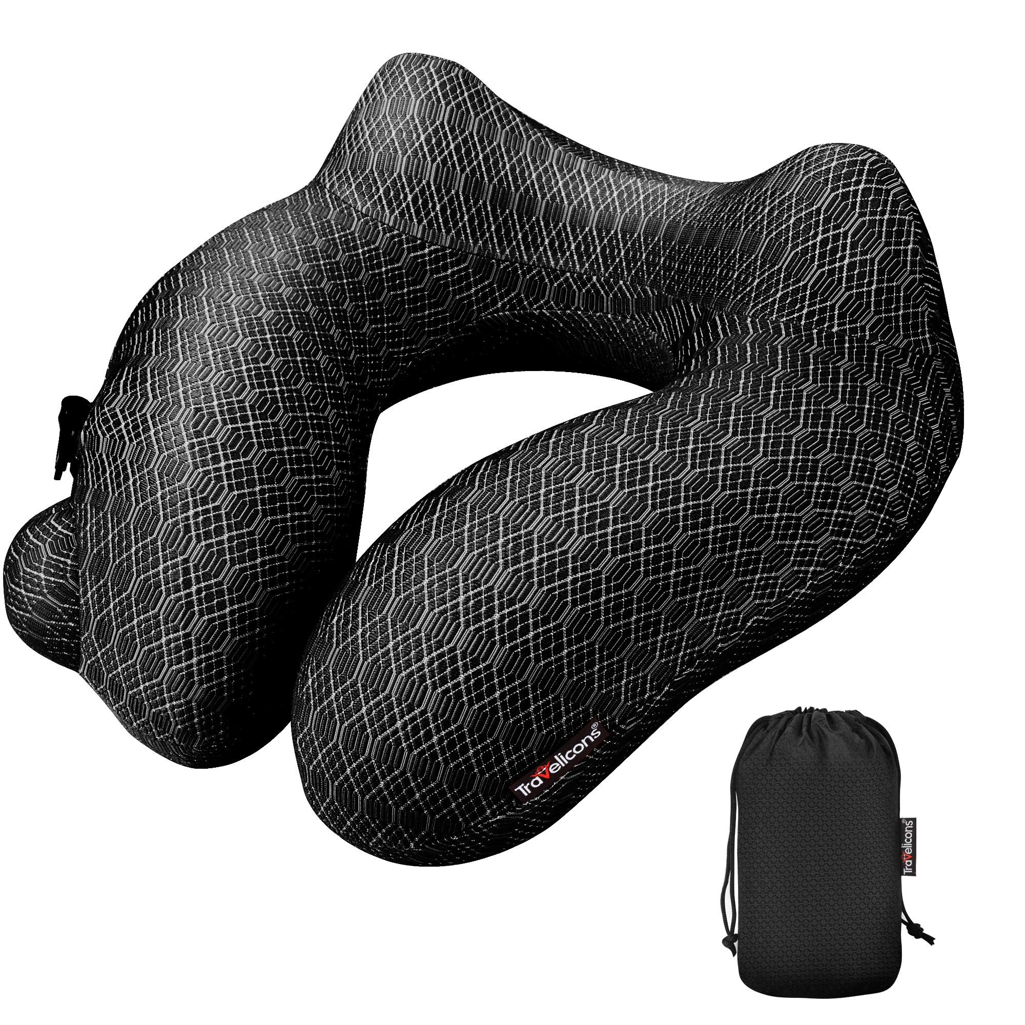 Inflatable Travel Neck Pillow Storage Bag Neck Lumbar Support Cushion