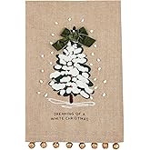 Mud Pie Embroidery Bell Christmas Towel, Tree, 21" x 14"