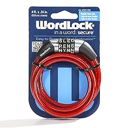 Wordlock CL-455-RD Non-Resettable Combination Cable