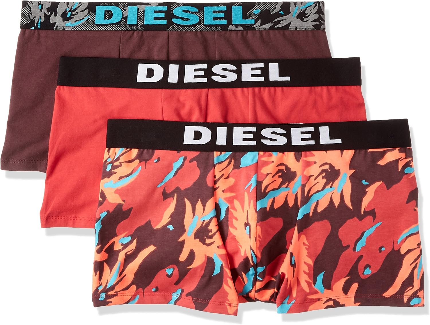 Diesel Men's 3-Pack Shawn Stretch Boxer Trunk: Diesel: Clothing