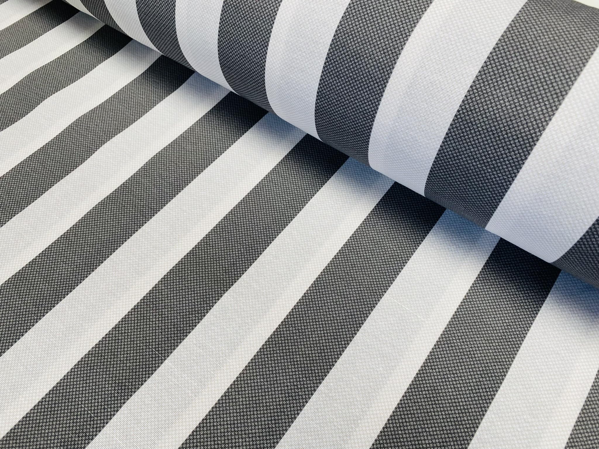 Honeycomb Marine Striped Fabric Home Decor Furnishing Stripe Curtain Upholstery Dressmaking Material 140cm Wide (Grey, 2 Metres)