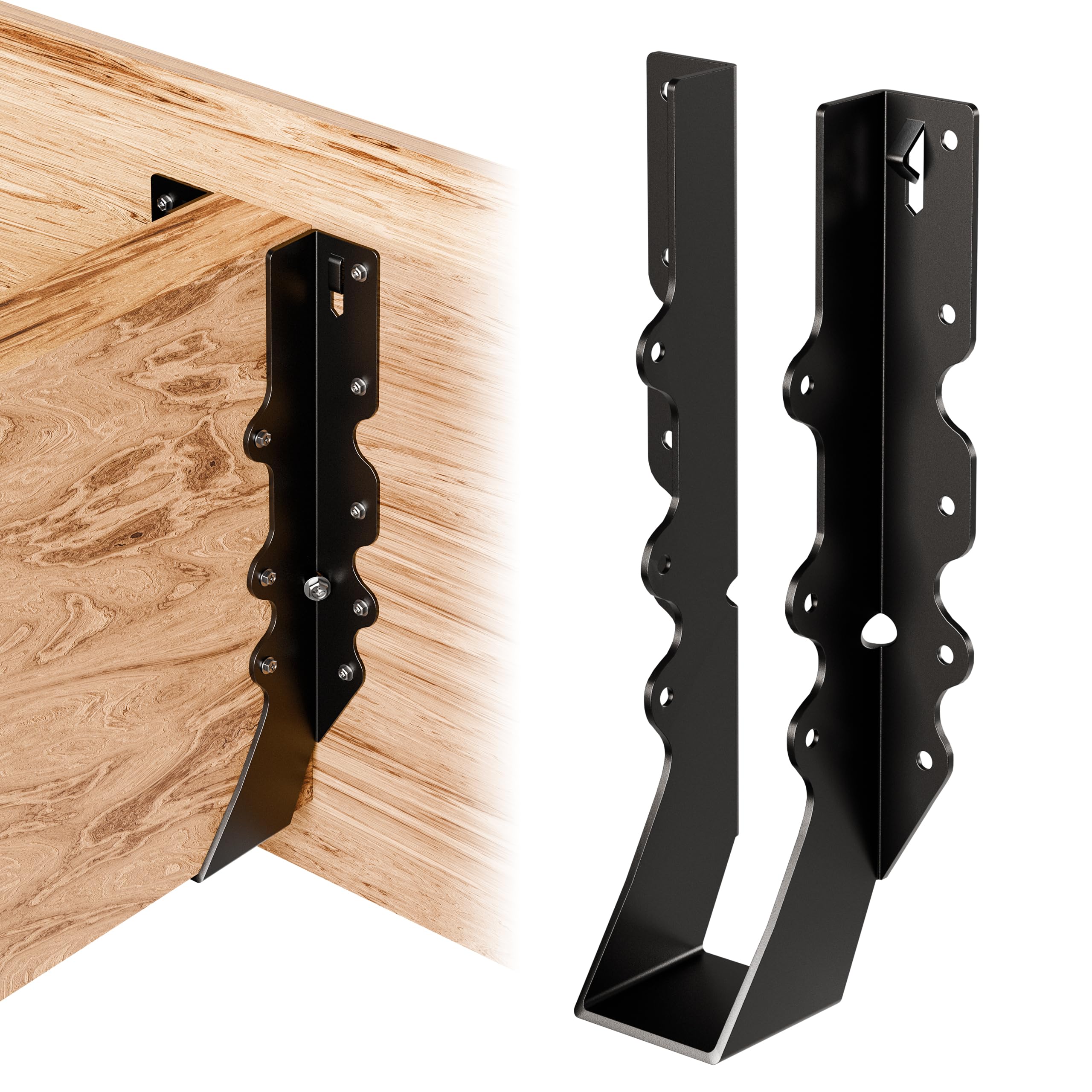 25 Pcs Black Joist Hangers 2X10, Rafter Brackets , Hurricane Straps for ...