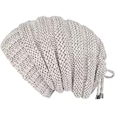 Lilax Cable Knit Slouchy Chunky Stripe Oversized Soft Warm Winter Beanie Hat