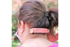 Crochet Ear Saver TWO PACK for Face Mask, Face Mask Ear Loop Connector, Face Mask Ear Band, Mask Extender, Ear Saver for Mask