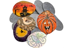 Lulonpon 12 Pieces Large Painting Rocks, 3-4 Inches Flat Rocks for Painting,Smooth Rocks Bulk,Flat Rocks,Natural Smooth Surface Arts and Crafting Painting Supplies