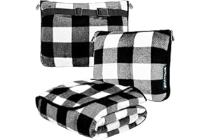 PAVILIA Travel Blanket Pillow, Soft Airplane Blanket 2-in-1 Combo Set, Plane Blanket Compact Packable, Flight Essentials Car 