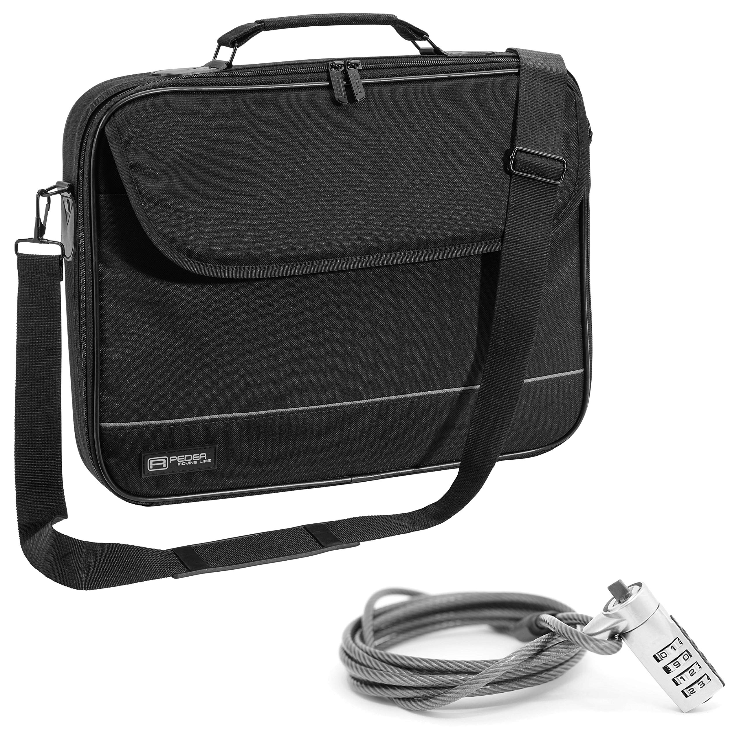 Pedea "Fair Laptop Bag Notebook Bag 15.6" Shoulder Bag with Shoulder Strap and Notebook Lock Black