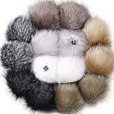 Tatuo DIY Faux Fur Pom Poms Ball with Press Button Removable Fluffy Pompom for Knitting Hats Shoes Scarves Bag Accessories (Neutral Color, 14)