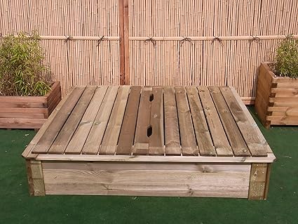 BIHL Sandkasten Deckel 150 x 150 cm Holz Sandbox Sandkiste Buddelkasten Spielkasten
