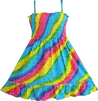 rainbow girls dress