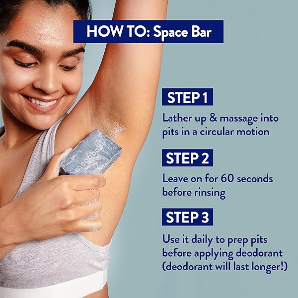 MEGABABE UNDERARM BAR SOAP – SPACE BAR | WITH DETOXIFYING CHARCOAL FOR ODOR CONTROL | 3.5 OZ