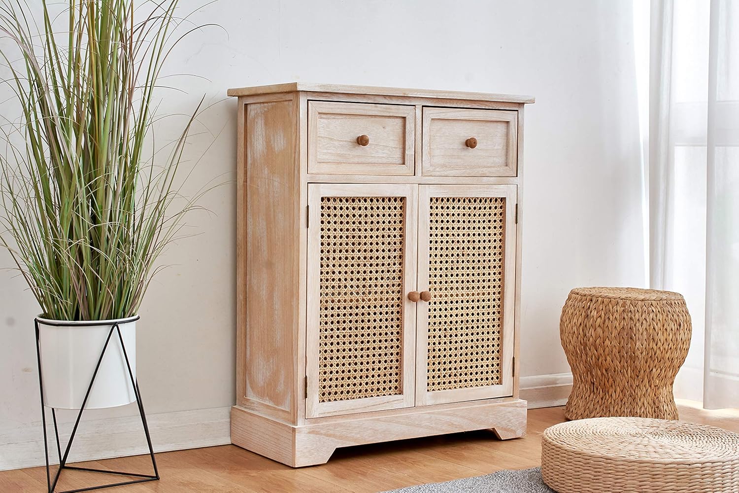 Furniture Cherry Tree Furniture REGA Rattan Cane & Paulownia Wood 2