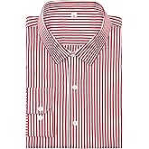 GIANZEN Grade 4 Wrinkle-Resistant Long Sleeve Striped Button-Down Shirt for Men Mens Dress Shirts