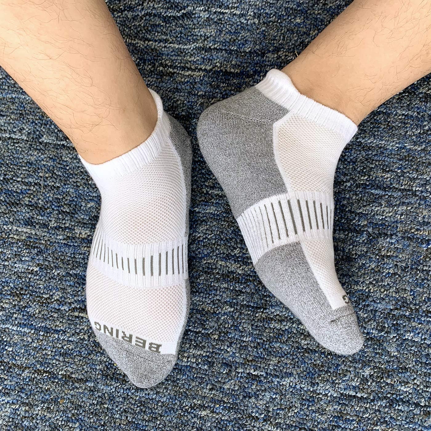 BERING Men's Performance Athletic Low Ankle Running Socks (6 Pack): Clothing