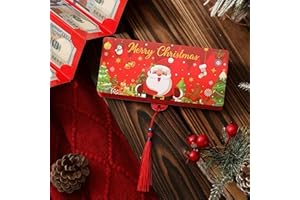 1PC Christmas Money Holder with 10 Slots - Cute Cartoon Santa Pattern Surprise Gift Card Wallet for Xmas Party Favors & Cash 