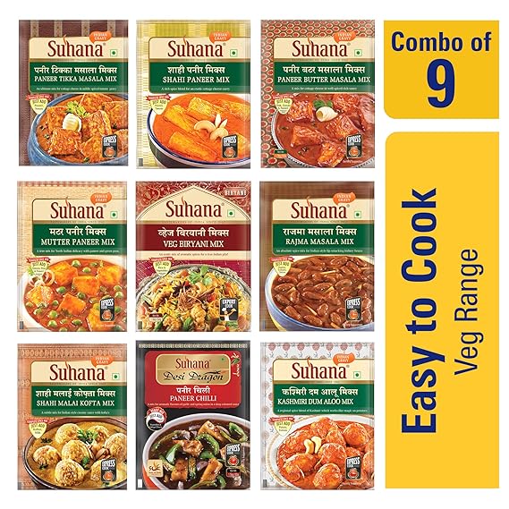 Suhana Spice Mixes Paneer Butter Veg Biryani Paneer Tikka